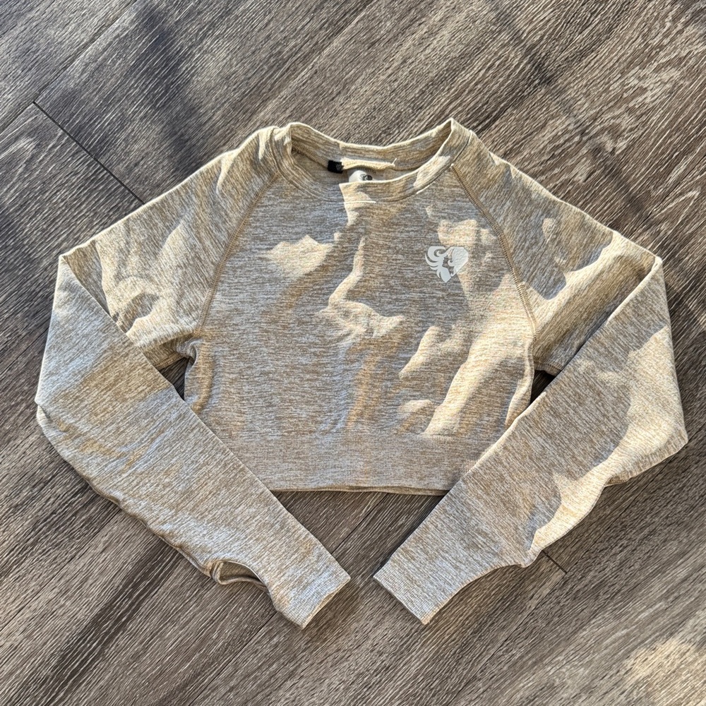 Mocha Long Sleeve Fitness Crop Top